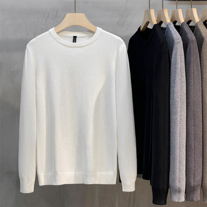 🔥Hot sale limited time 72% discount🔥-Men's solid color round neck knitted sweater