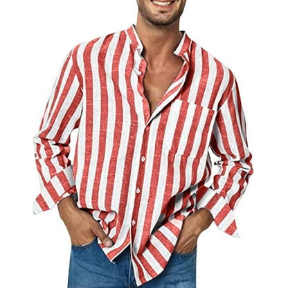 Men's Casual Stylish Striped Long-Sleeve Shirt