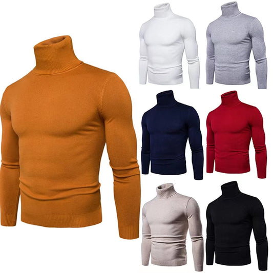 🎄Christmas discount🎄Thick and high neck, showcasing male charm, men's base knitted shirt